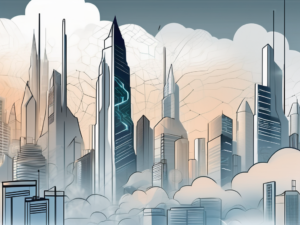 A futuristic city with advanced cloud computing infrastructure symbolizing edge cloud