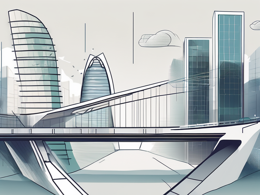 Two digital platforms represented as futuristic buildings