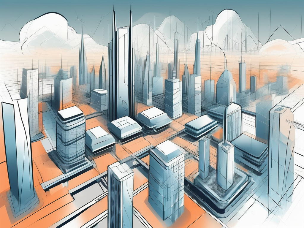 A futuristic cityscape with advanced technology